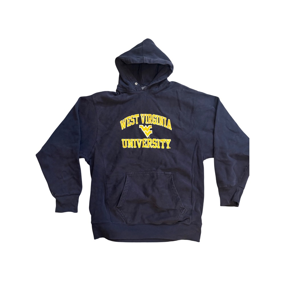 Vintage Steve & Barrys WVU West Virginia University Hoodie Mens M Navy 0707